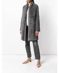 Темно-серая шуба от Manzoni 24