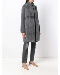 Темно-серая шуба от Manzoni 24