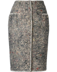 Темно-серая юбка-карандаш с вышивкой от Moschino
