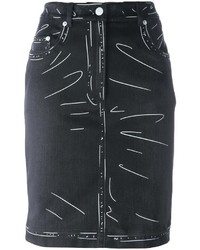 Темно-серая юбка-карандаш с принтом от Moschino