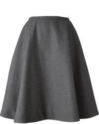 Темно-серая юбка-миди со складками от Rochas