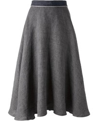 Темно-серая юбка-миди со складками от Societe Anonyme