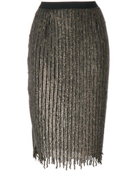 Темно-серая юбка с пайетками с украшением