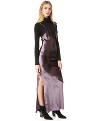 Темно-серое бархатное платье от Fleur Du Mal
