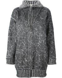 Женское темно-серое вязаное пальто от Jean Paul Gaultier