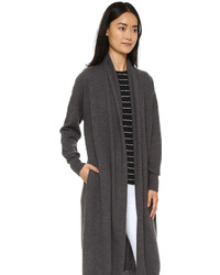 Женское темно-серое вязаное пальто от DKNY
