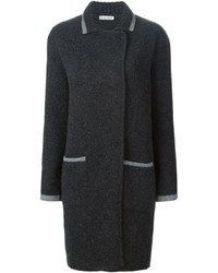 Женское темно-серое вязаное пальто от Tomas Maier