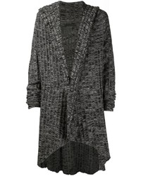 Женское темно-серое вязаное пальто