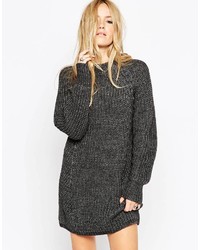 Темно-серое вязаное платье-свитер от Asos