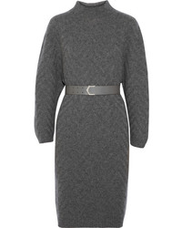 Темно-серое вязаное платье-свитер от Fendi