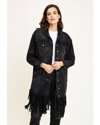 Женское темно-серое джинсовое пальто от DSHE