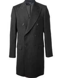 Темно-серое длинное пальто