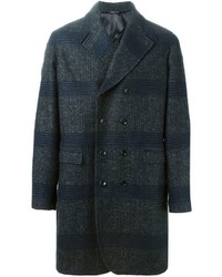 Темно-серое длинное пальто в шотландскую клетку от Tonello