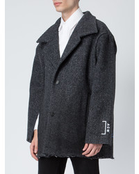 Темно-серое длинное пальто с узором "в ёлочку" от A-Cold-Wall*