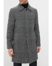 Темно-серое длинное пальто с узором "гусиные лапки" от Burton Menswear London