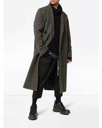 Темно-серое длинное пальто от Rick Owens