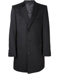 Темно-серое длинное пальто от Boss Black