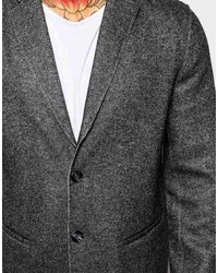 Темно-серое длинное пальто от Asos