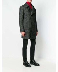 Темно-серое длинное пальто от Saint Laurent