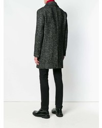 Темно-серое длинное пальто от Saint Laurent