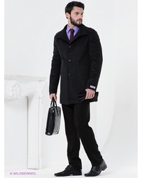 Темно-серое длинное пальто от Donatto