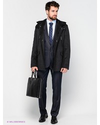 Темно-серое длинное пальто от Donatto