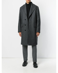Темно-серое длинное пальто от Jil Sander