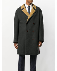 Темно-серое длинное пальто от Gucci