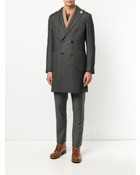 Темно-серое длинное пальто от Lardini