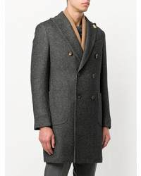 Темно-серое длинное пальто от Lardini