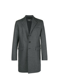 Темно-серое длинное пальто от DSQUARED2