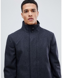 Темно-серое длинное пальто от French Connection