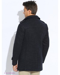 Темно-серое длинное пальто от GZM