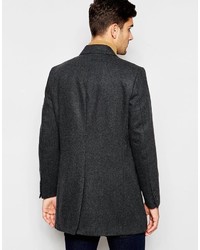 Темно-серое длинное пальто от Selected