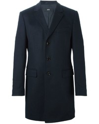 Темно-серое длинное пальто от Hugo Boss