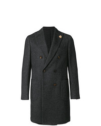 Темно-серое длинное пальто от Lardini