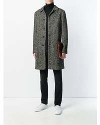 Темно-серое длинное пальто от Dell'oglio