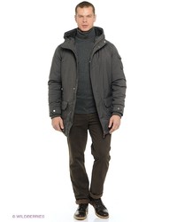 Темно-серое длинное пальто от Luhta