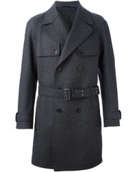 Темно-серое длинное пальто от Neil Barrett