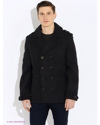 Темно-серое длинное пальто от Oodji