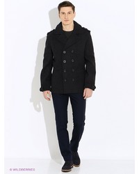 Темно-серое длинное пальто от Oodji