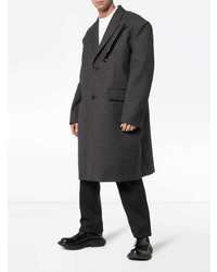 Темно-серое длинное пальто от Raf Simons