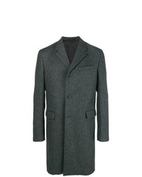 Темно-серое длинное пальто от Prada