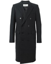 Темно-серое длинное пальто от Saint Laurent