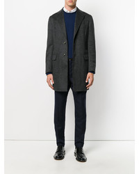 Темно-серое длинное пальто от Barba