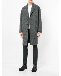 Темно-серое длинное пальто от Neil Barrett