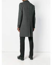 Темно-серое длинное пальто от Prada