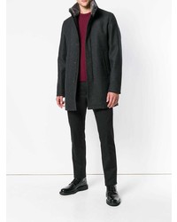 Темно-серое длинное пальто от Herno