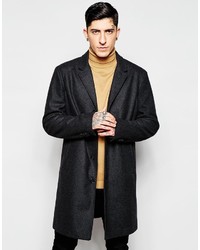 Темно-серое длинное пальто от Sisley