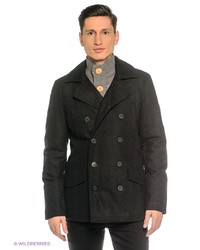 Темно-серое длинное пальто от Solid